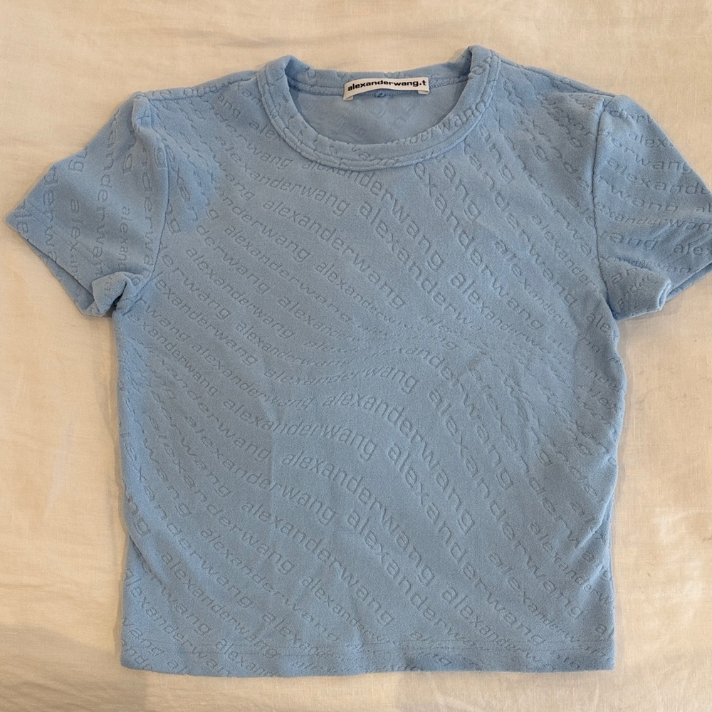 Alexander Wang Embossed Light Blue Tee